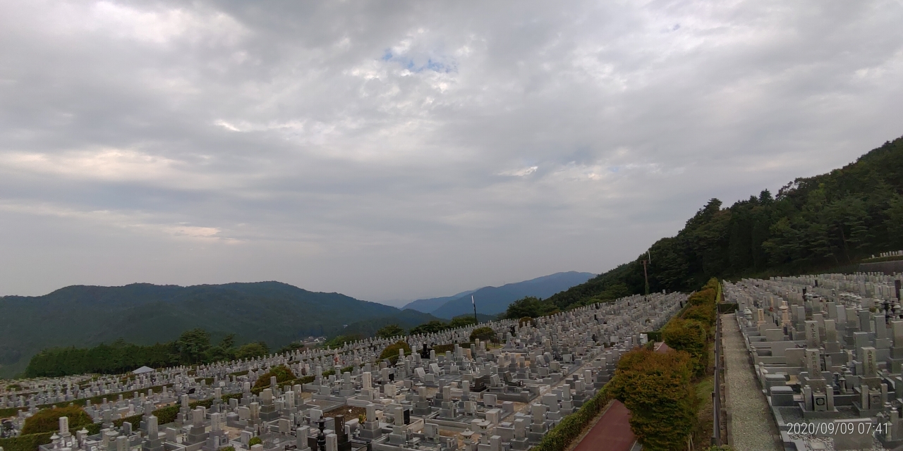 11区7番墓所から園内（北）風景