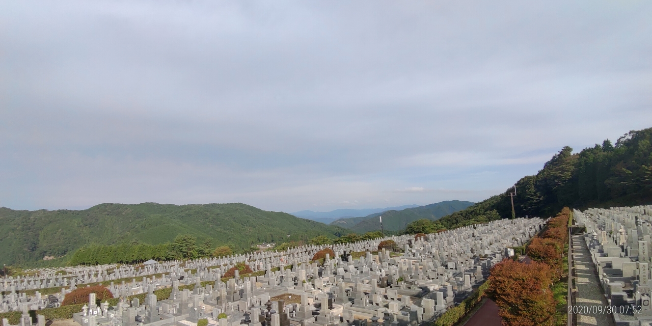 11区7番墓所から園内（北）風景