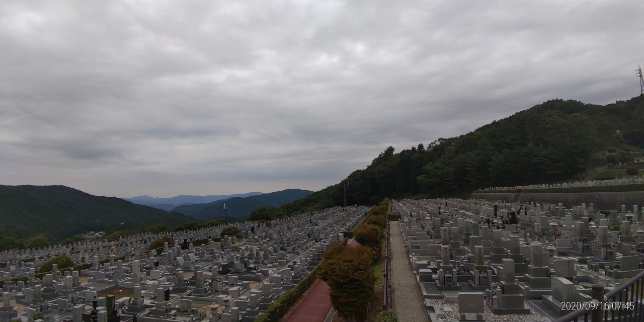 11区7番墓所から園内（北）風景