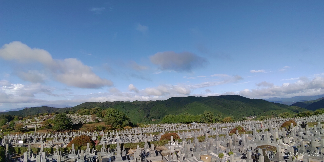 11区7番墓所から園内（西）風景