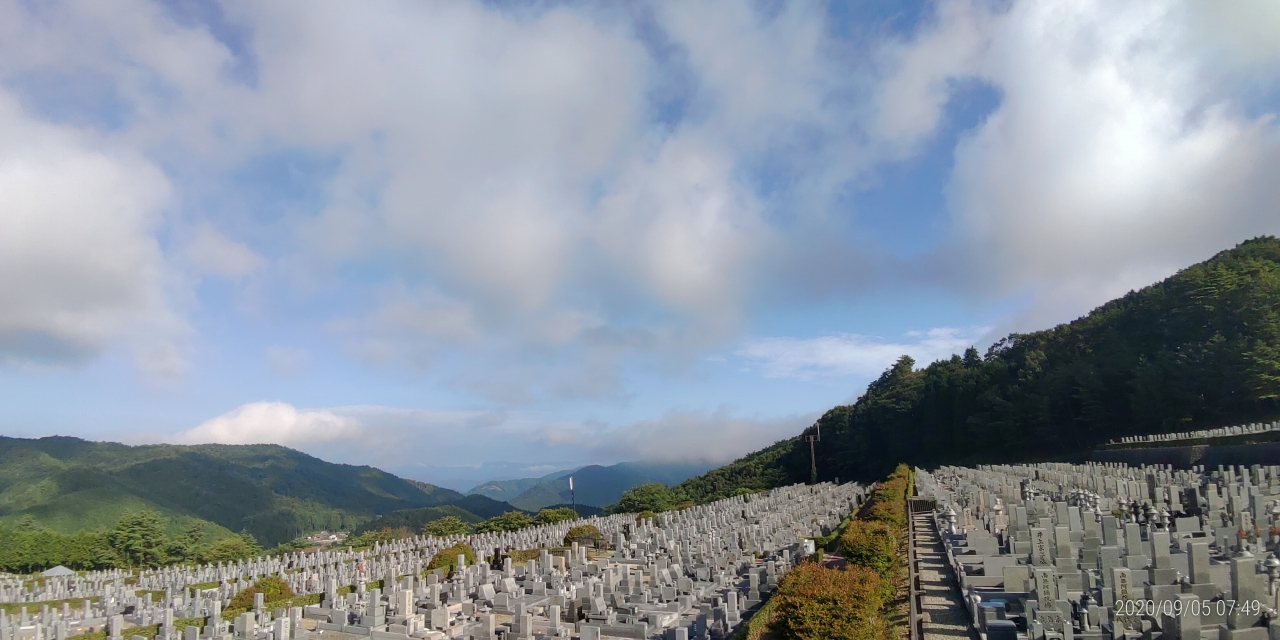 11区7番墓所から園内（北）風景