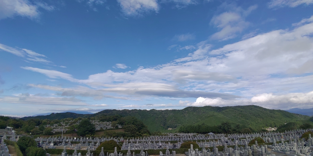 11区7番墓所から園内（西）風景