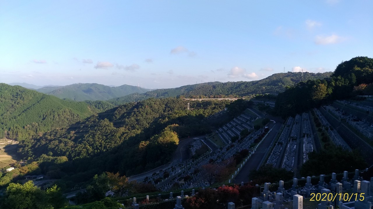 7区3番墓所上段駐車場からの風景