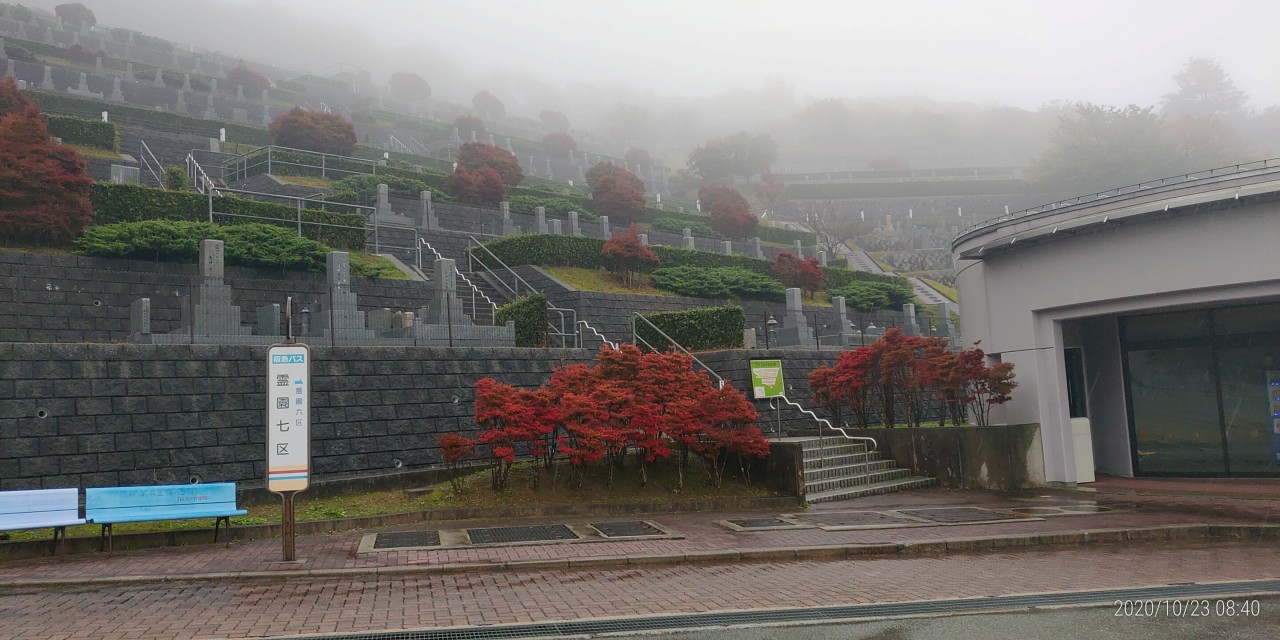 バス通り・7区バス停休憩所風景