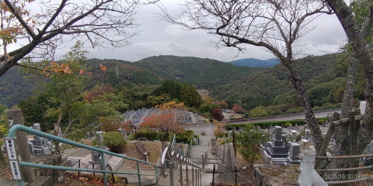 7区1/2番墓所枝道からの風景