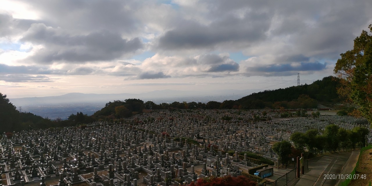 11区1番墓所から園内（南）風景