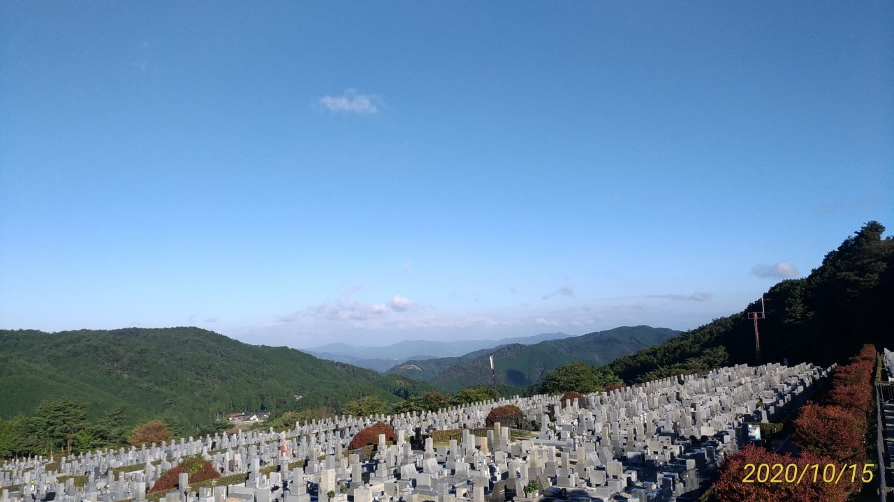 11区7番墓所から園内（北）風景