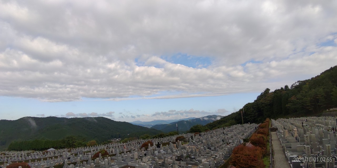 11区7番墓所から園内（北）風景