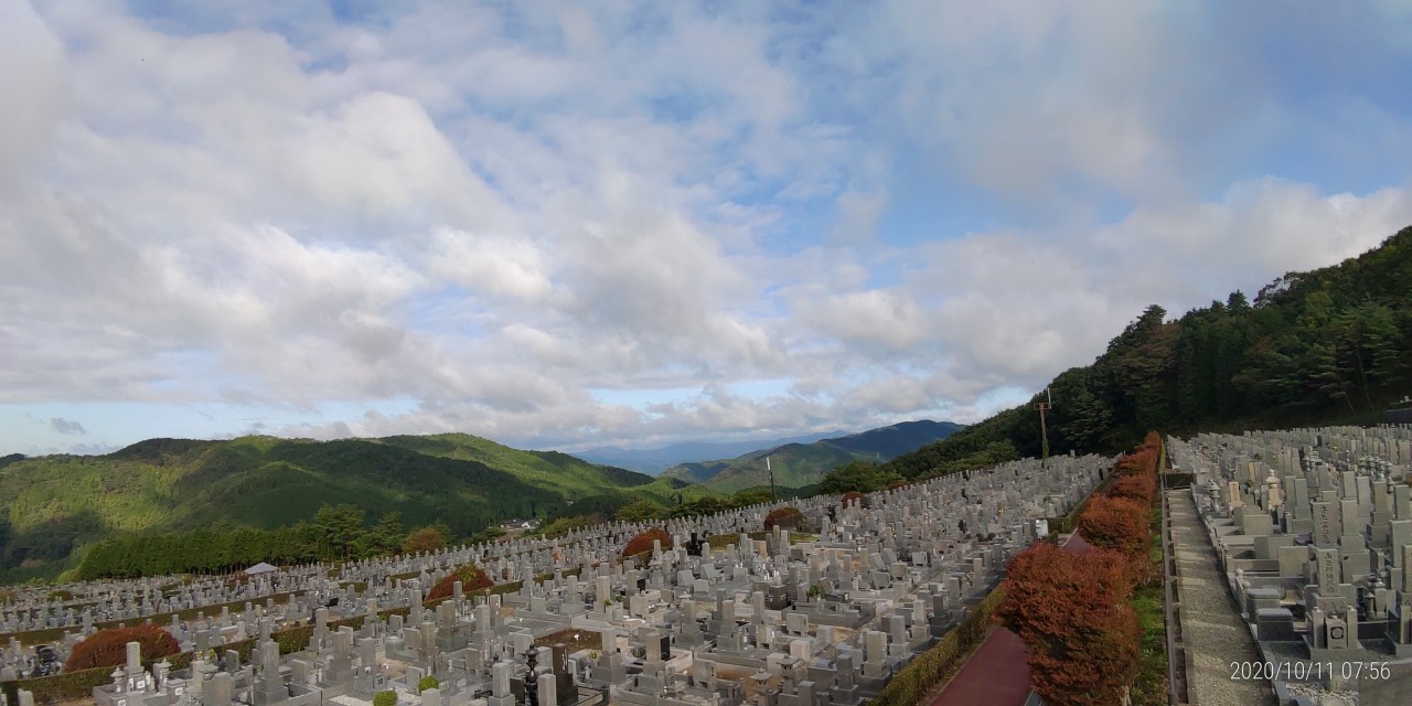 11区7番墓所から園内（北）風景