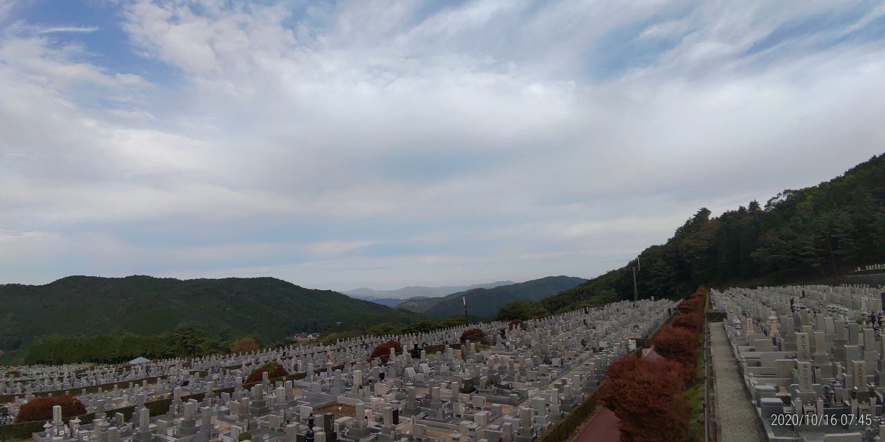 11区7番墓所から園内（北）風景