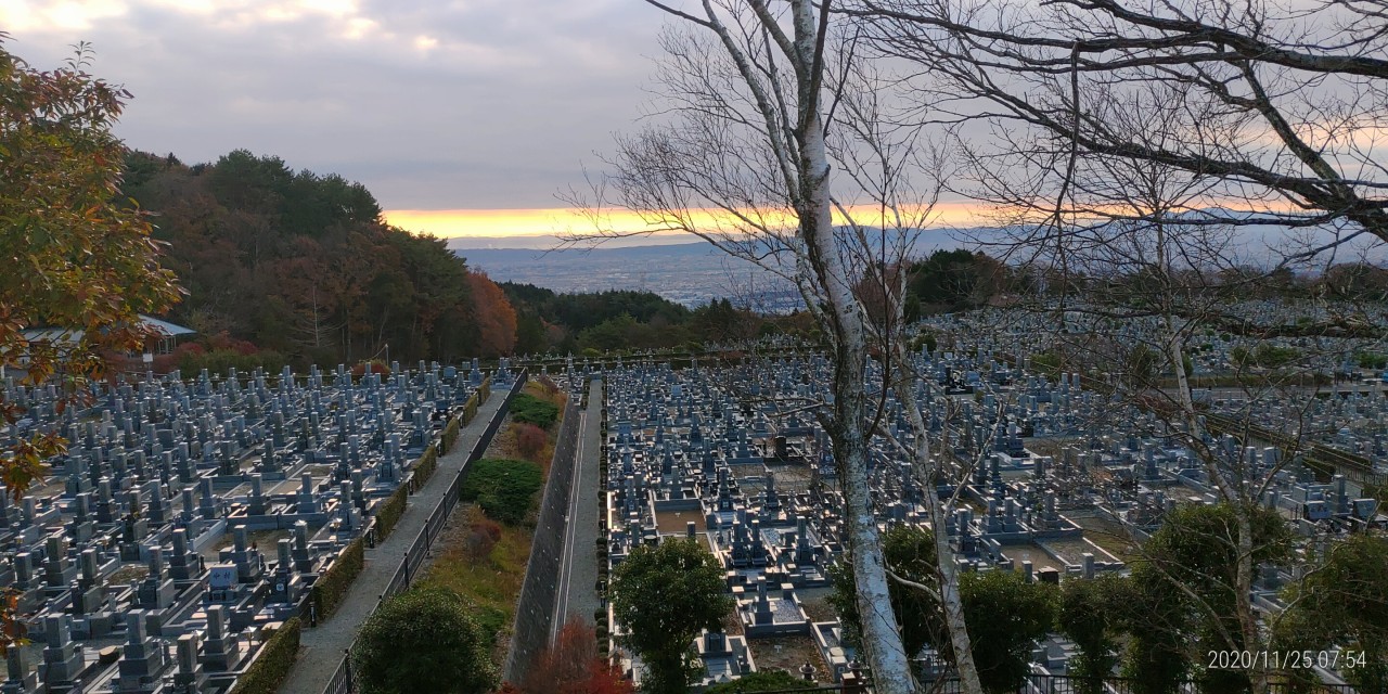 11区1番墓所から園内（南）風景