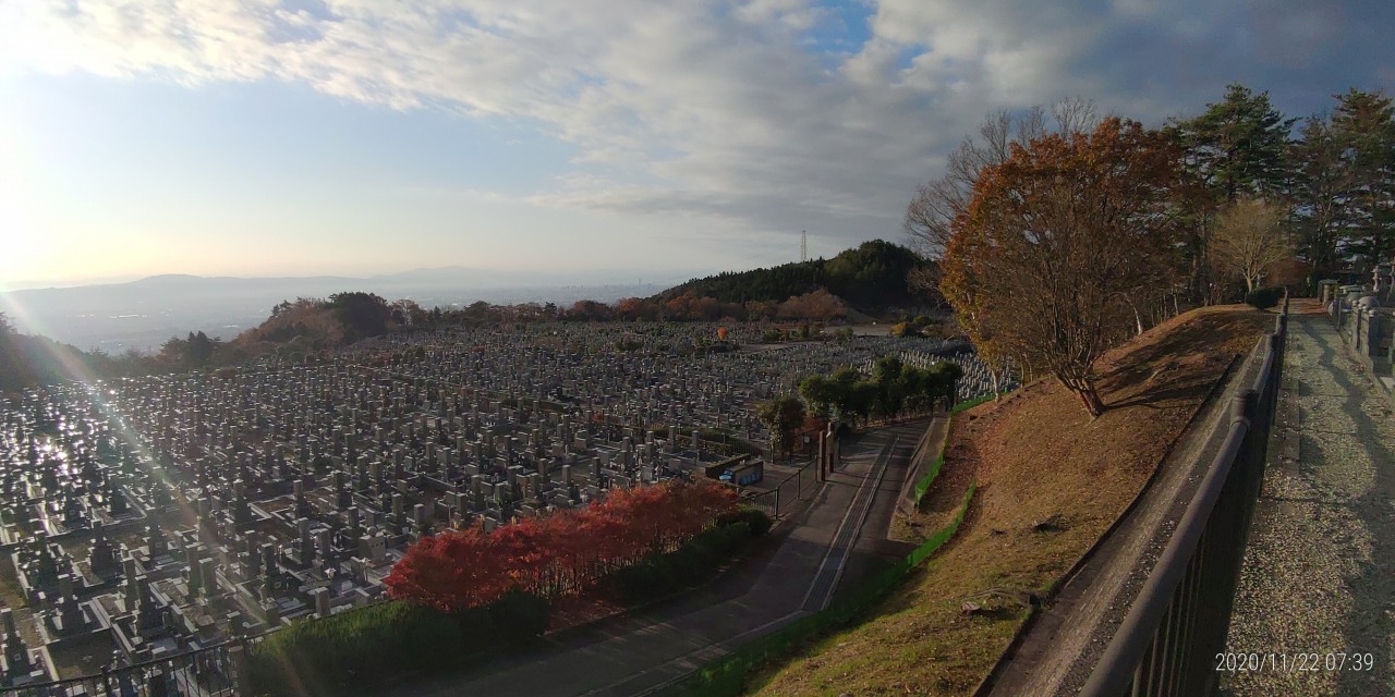 11区1番墓所から園内（南）風景