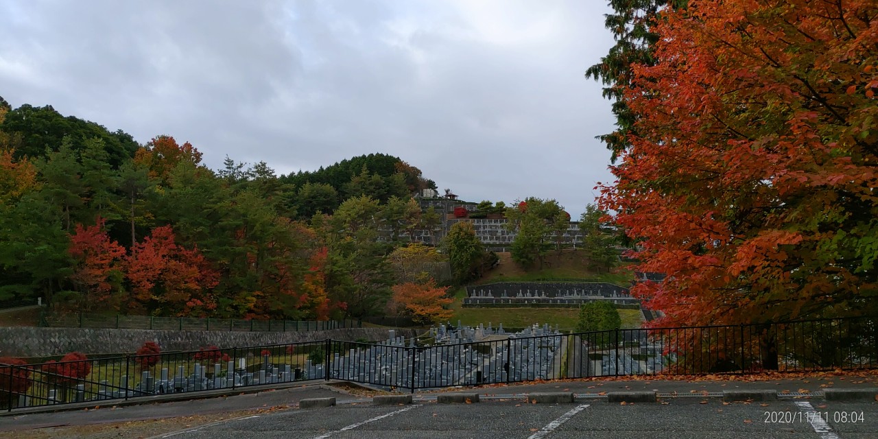 8区7番墓所駐車場から階段墓域