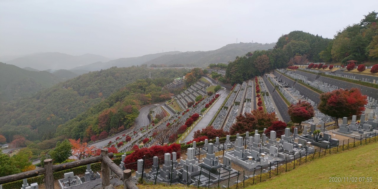 7区3番墓所上段駐車場からの風景