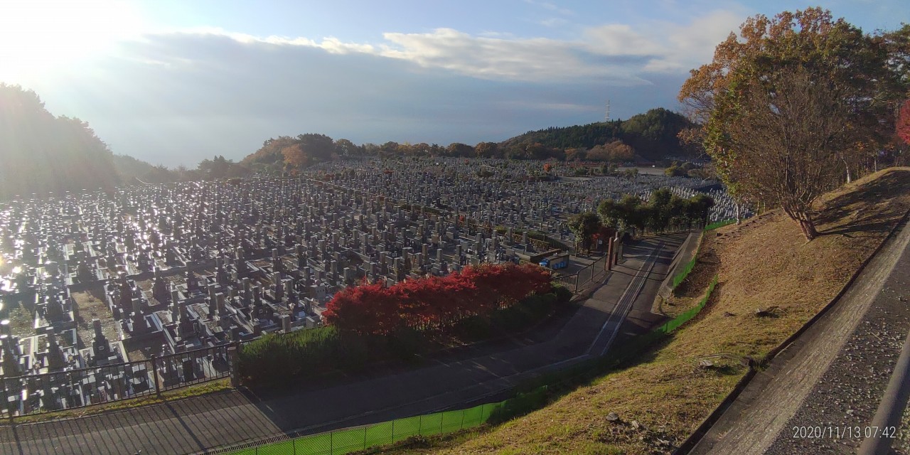 11区1番墓所から園内（南）風景