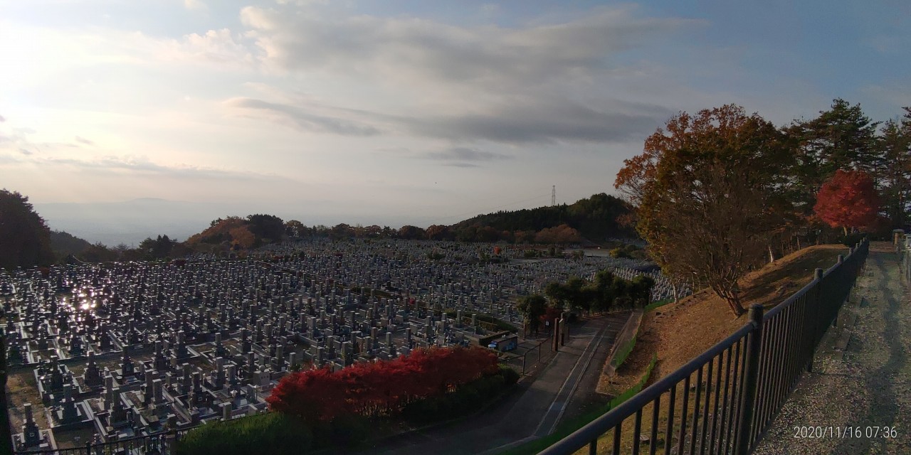 11区1番墓所から園内（南）風景