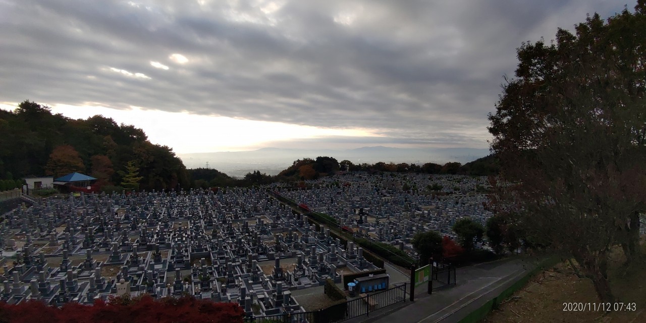 11区1番墓所から園内（南）風景