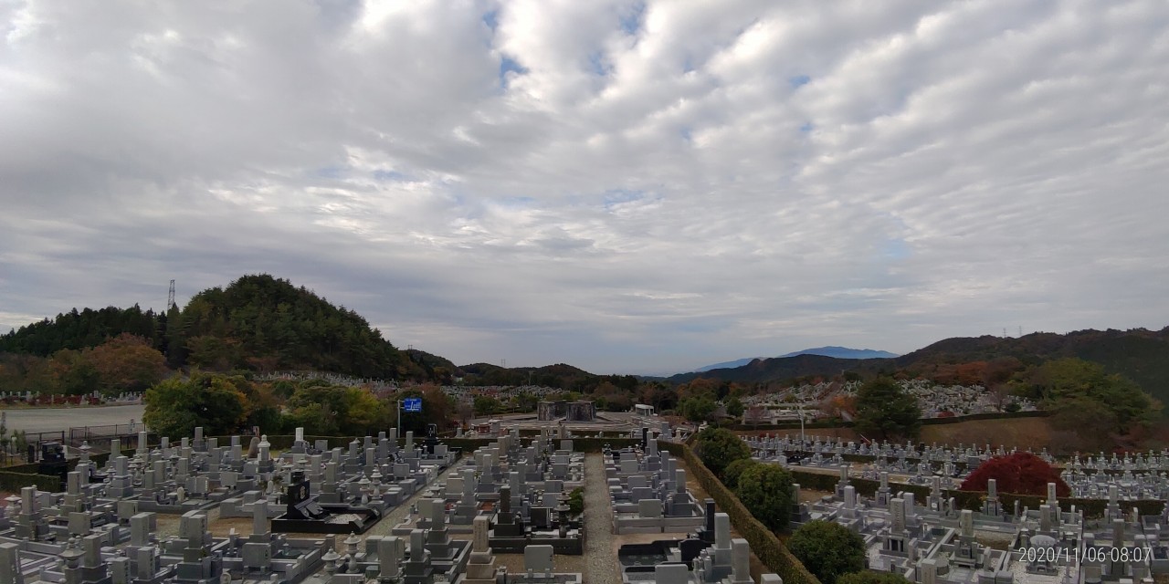 11区7番墓所から園内（南西）風景