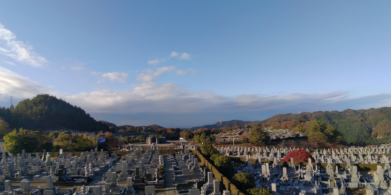 11区7番墓所から園内（南西）風景