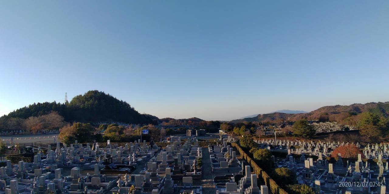 11区7番墓所から園内（南西）風景