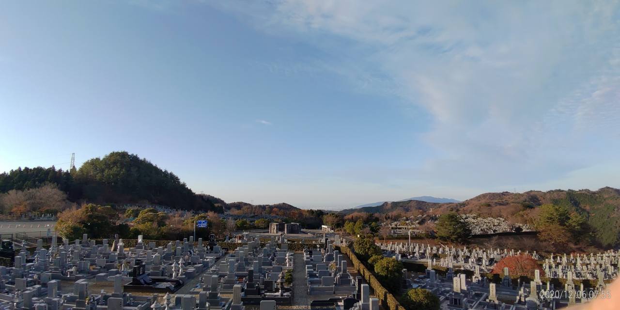 11区7番墓所から園内（南西）風景