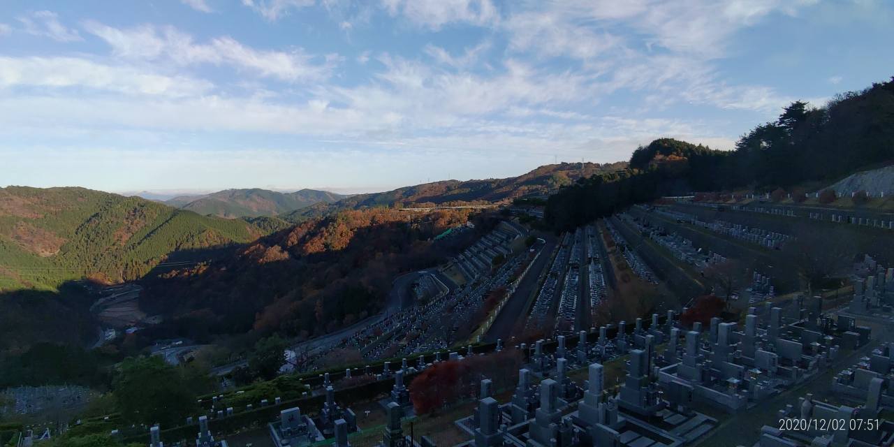 階段墓域・7区3番上段駐車場からの風景