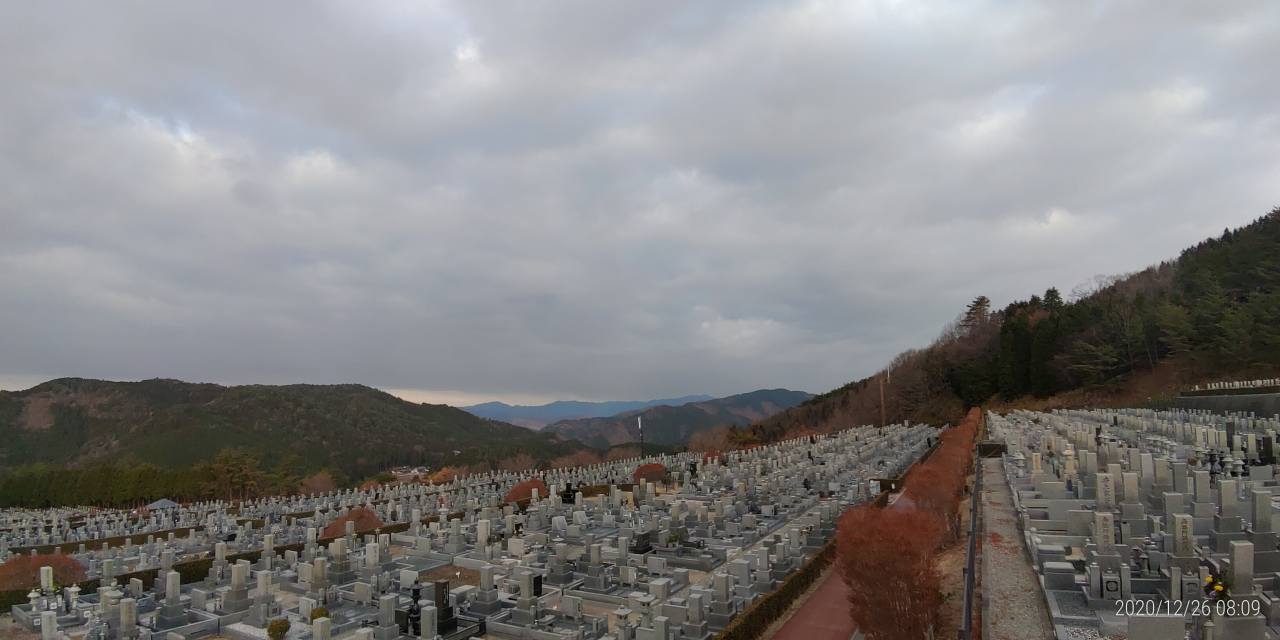 11区7番墓所から園内（北）風景