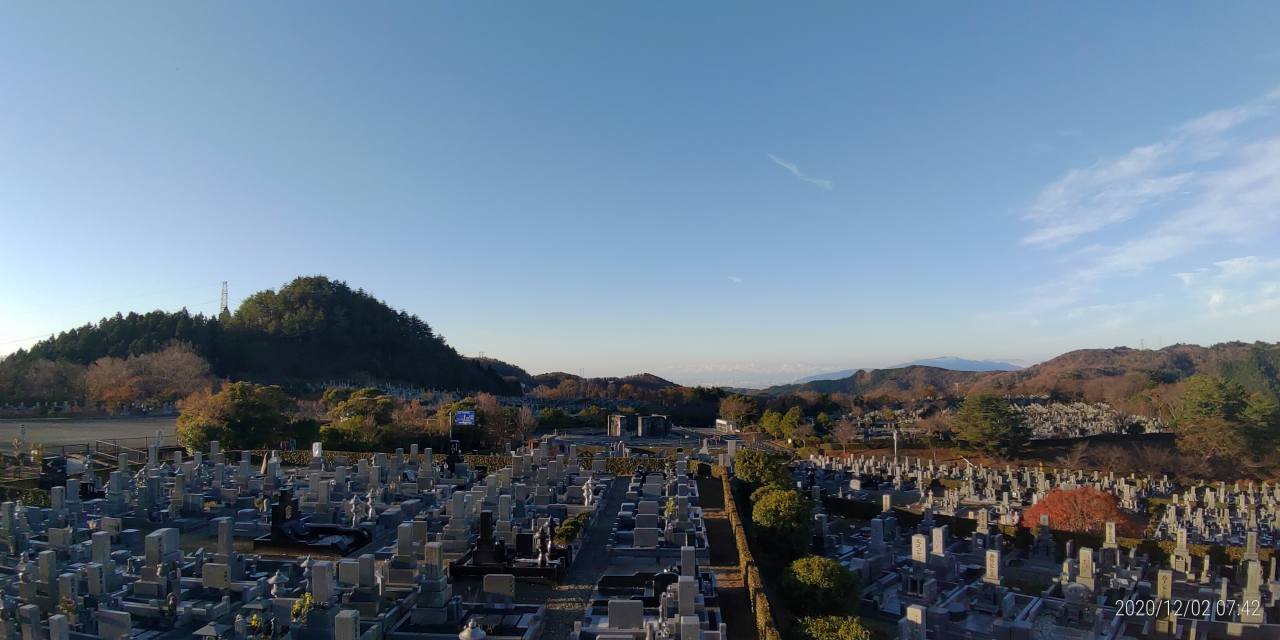 11区7番墓所から園内（南西）風景