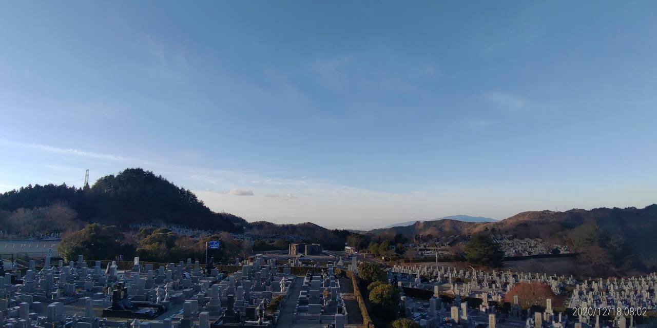 11区7番墓所から園内（南西）風景