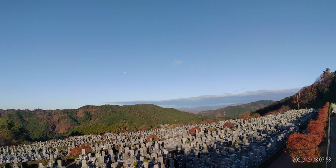 11区7番墓所から園内（北）風景