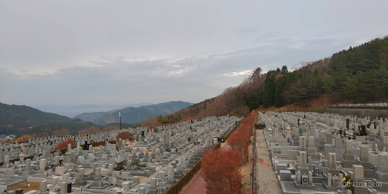 11区7番墓所から園内（北）風景