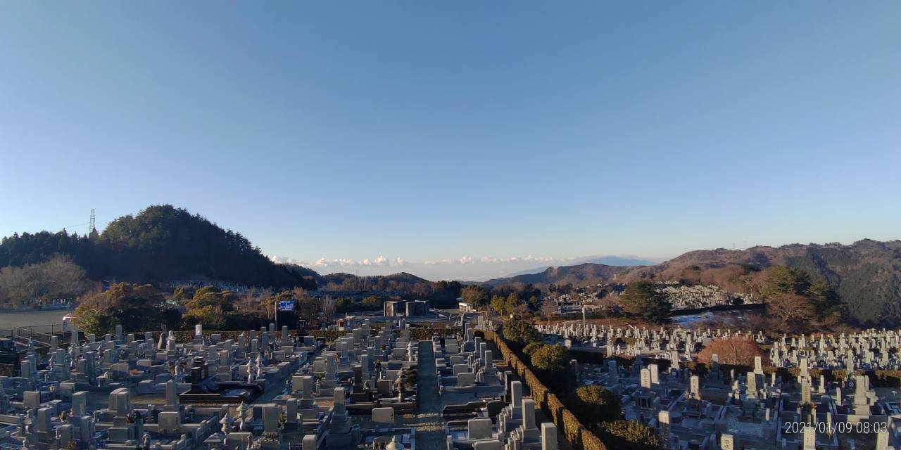 11区7番墓所から園内（南西）風景