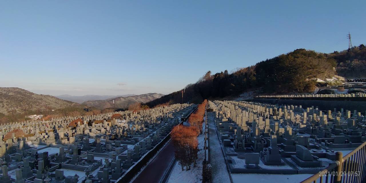 11区7番墓所から園内（北）風景