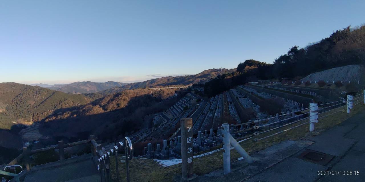 7区3番墓所上段駐車場から風景