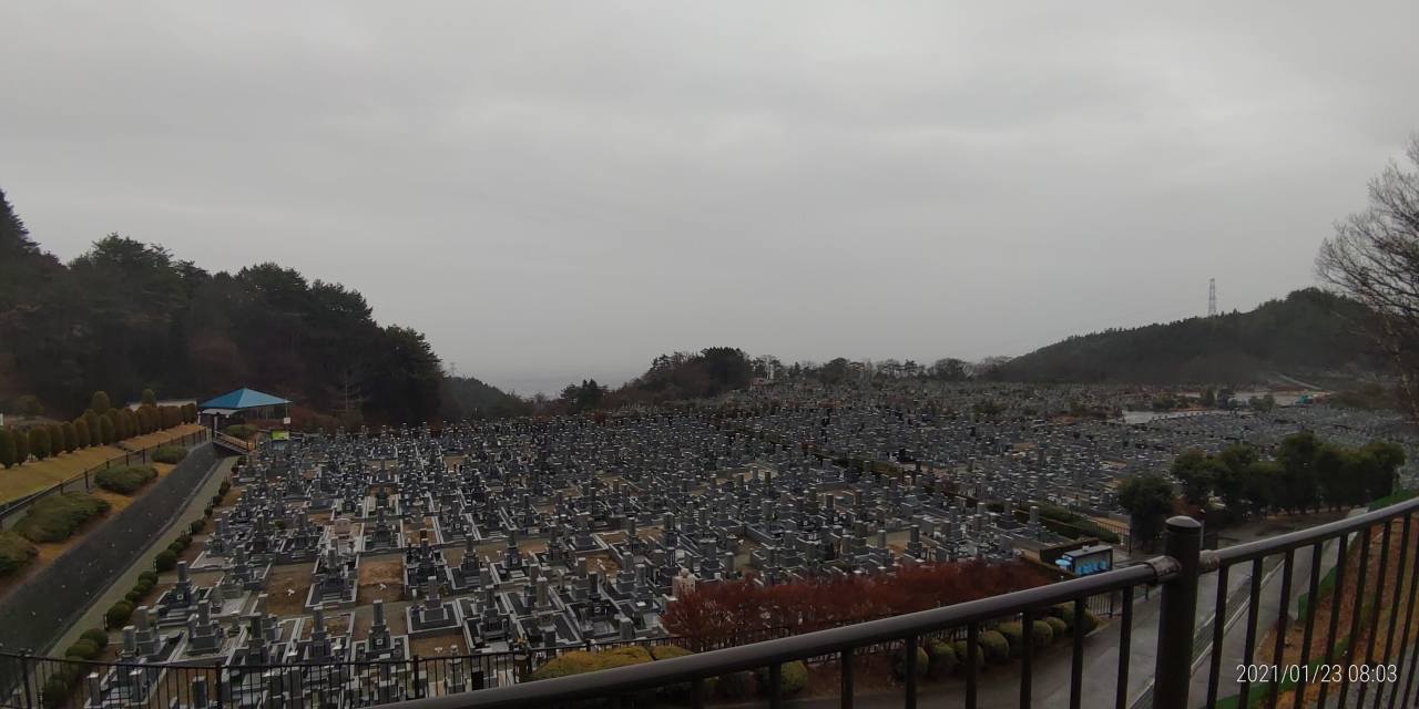 11区1番墓所から園内（南）風景