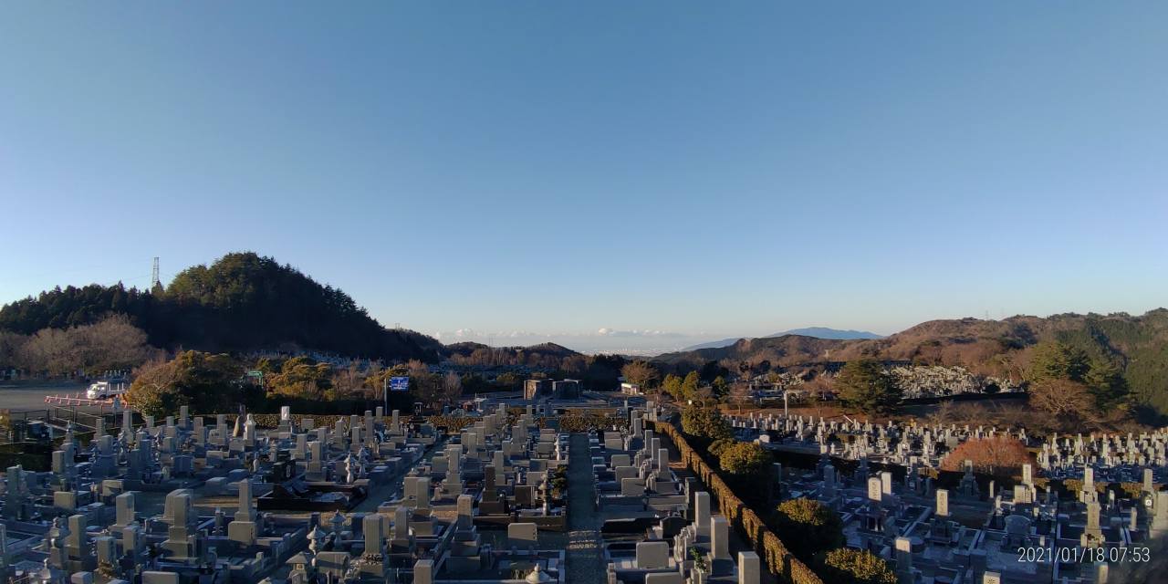 11区7番墓所から園内（南西）風景