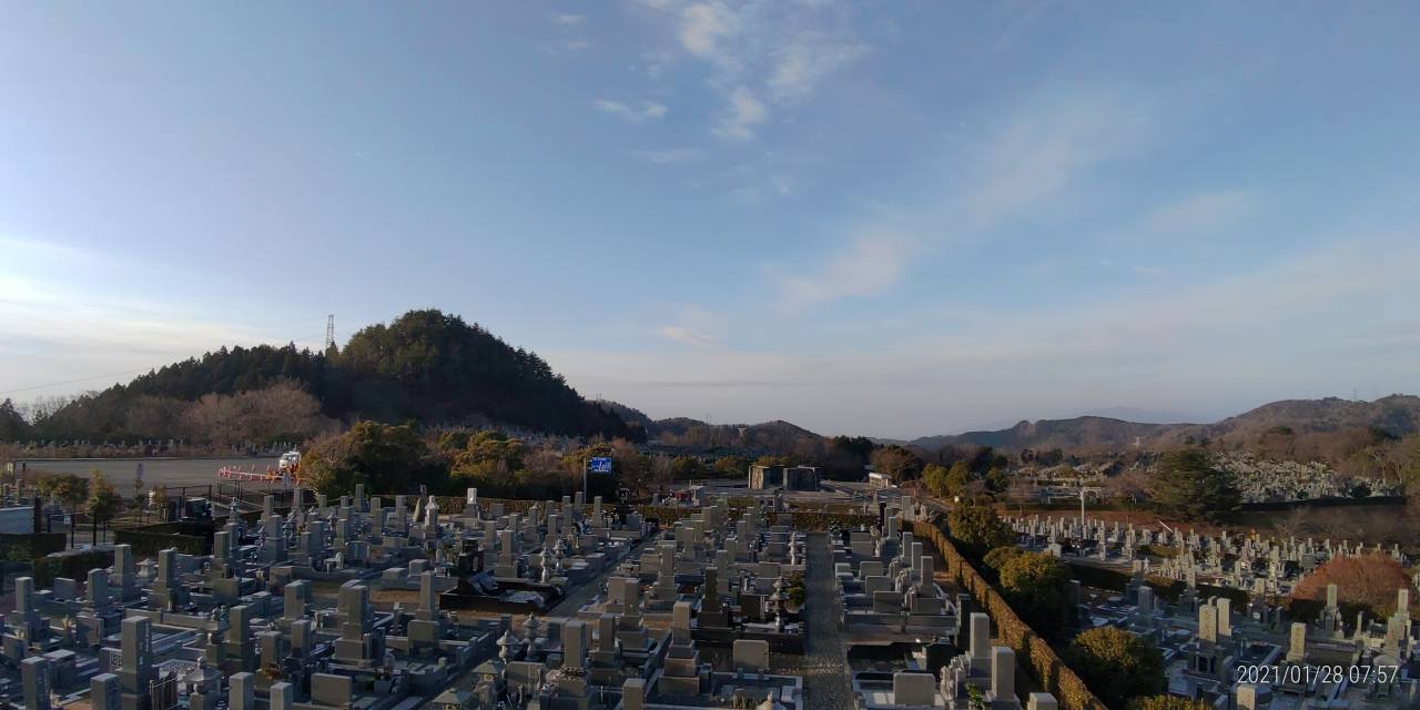 11区7番墓所から園内（南西）風景