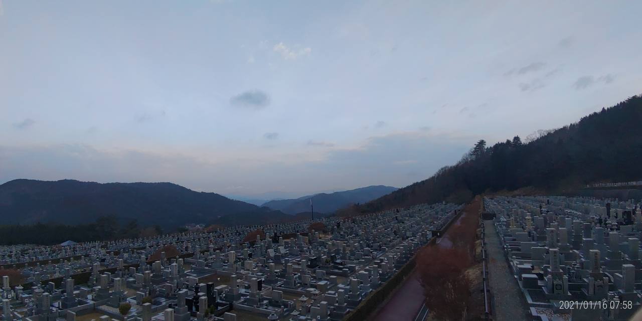 11区7番墓所から園内（北）風景