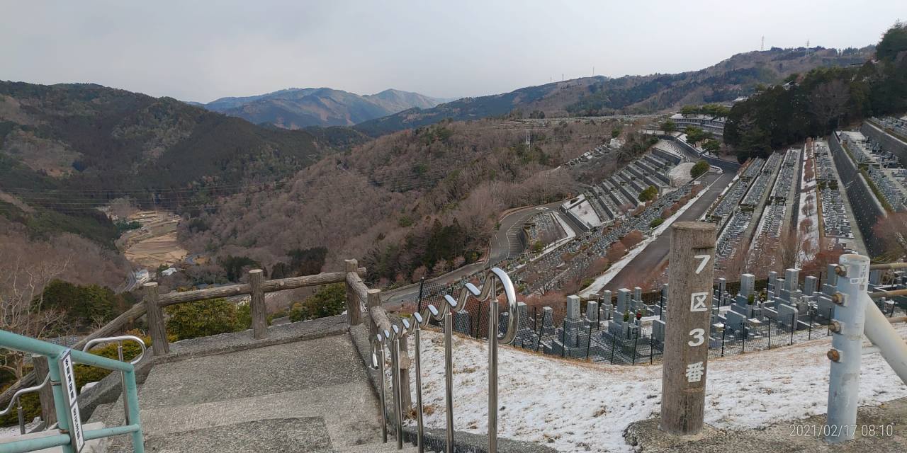 7区3番墓所上段駐車場からの風景