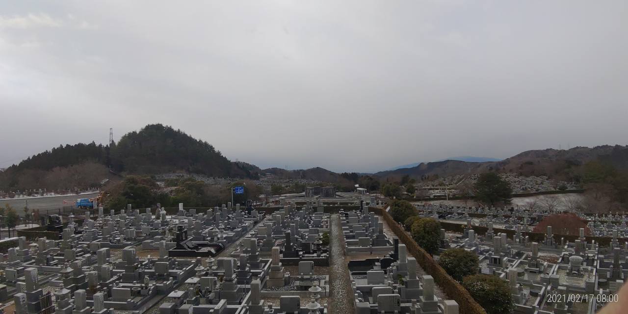 11区7番墓所から園内（南西）風景