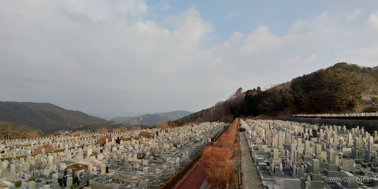 11区7番墓所から園内（北）風景