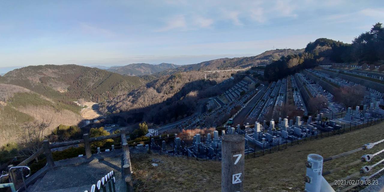 7区3番墓所上段駐車場から風景