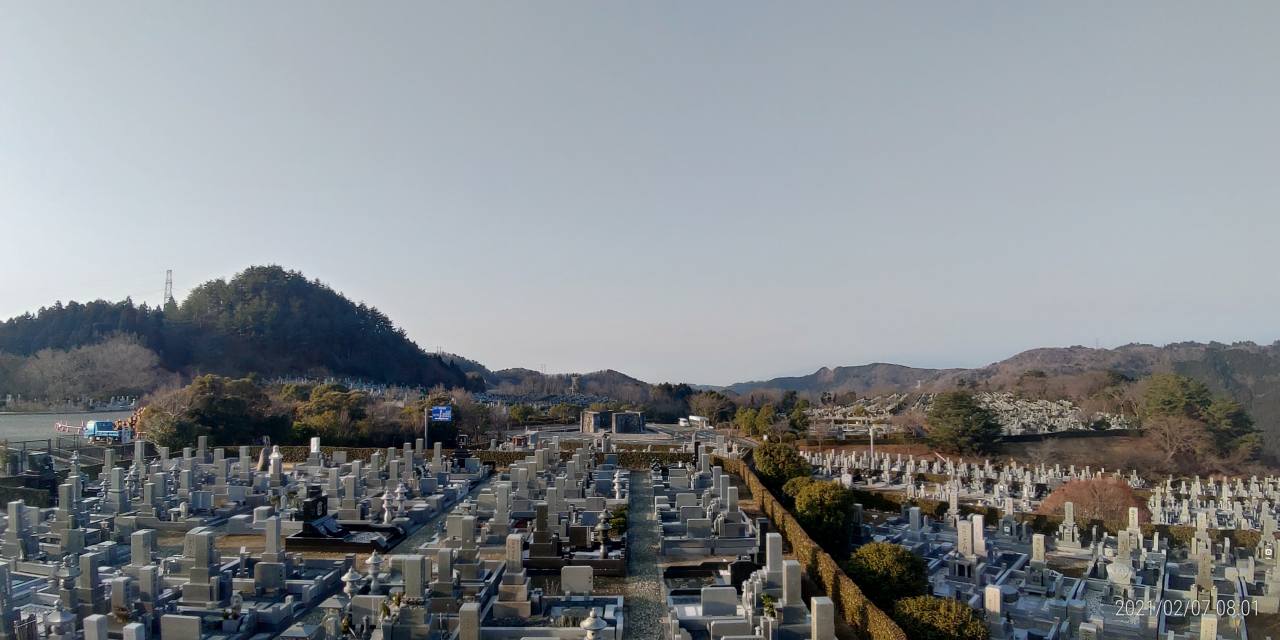 11区7番墓所から園内（南西）風景