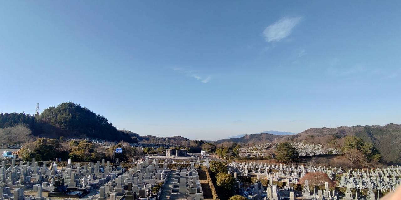 11区7番墓所から園内（南西）風景