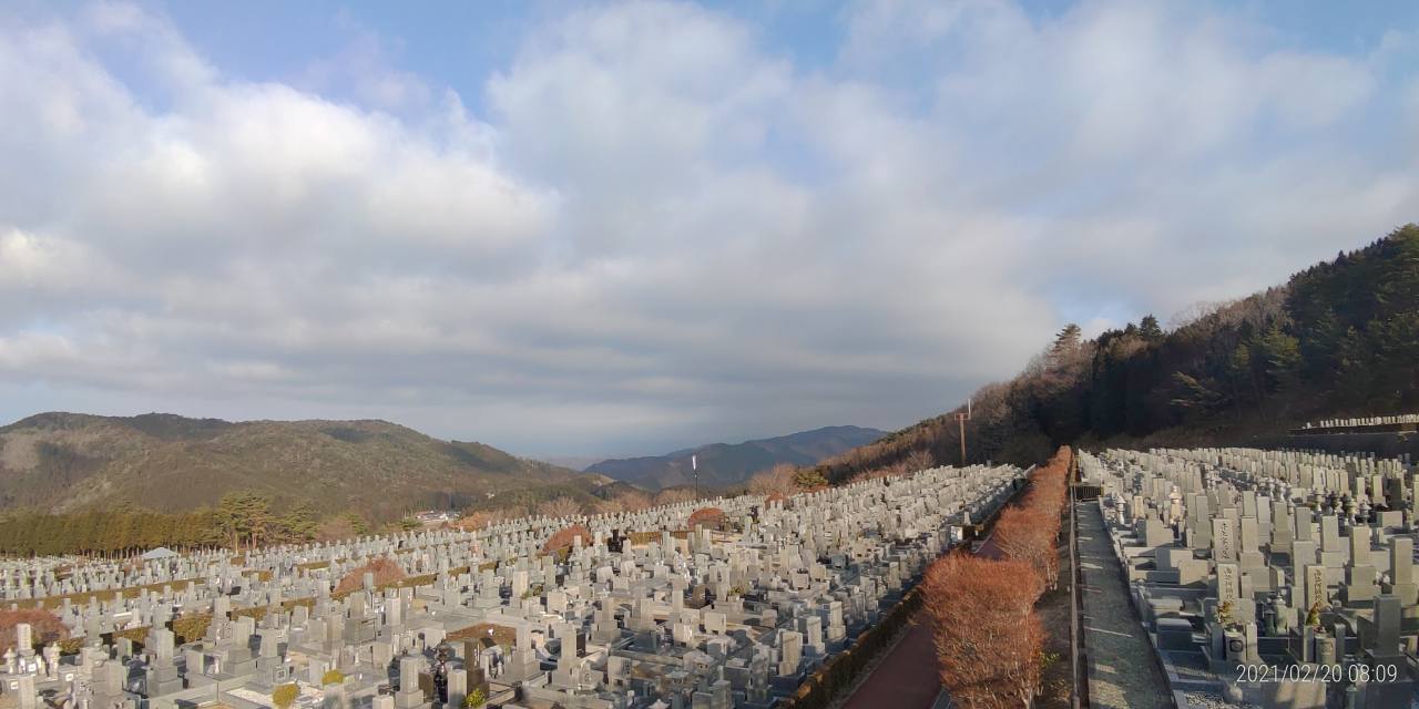 11区7番墓所から園内（北）風景