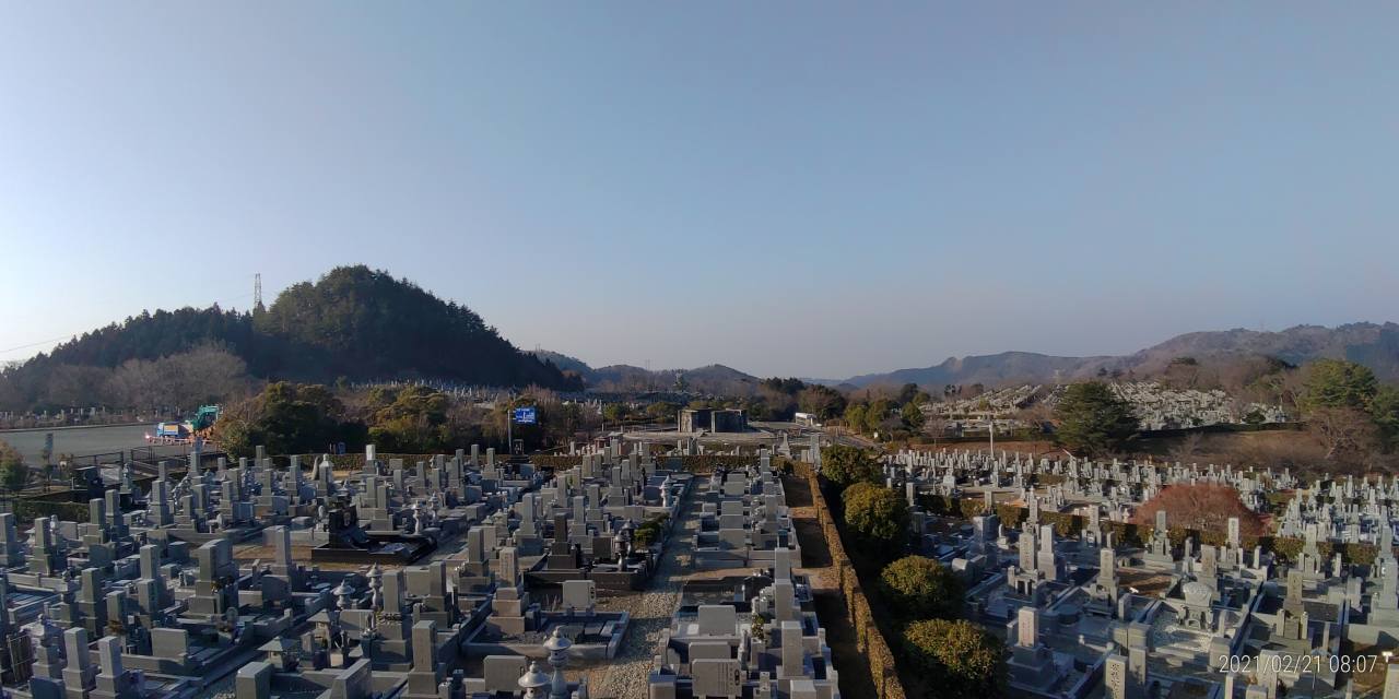 11区7番墓所から園内（南西）風景