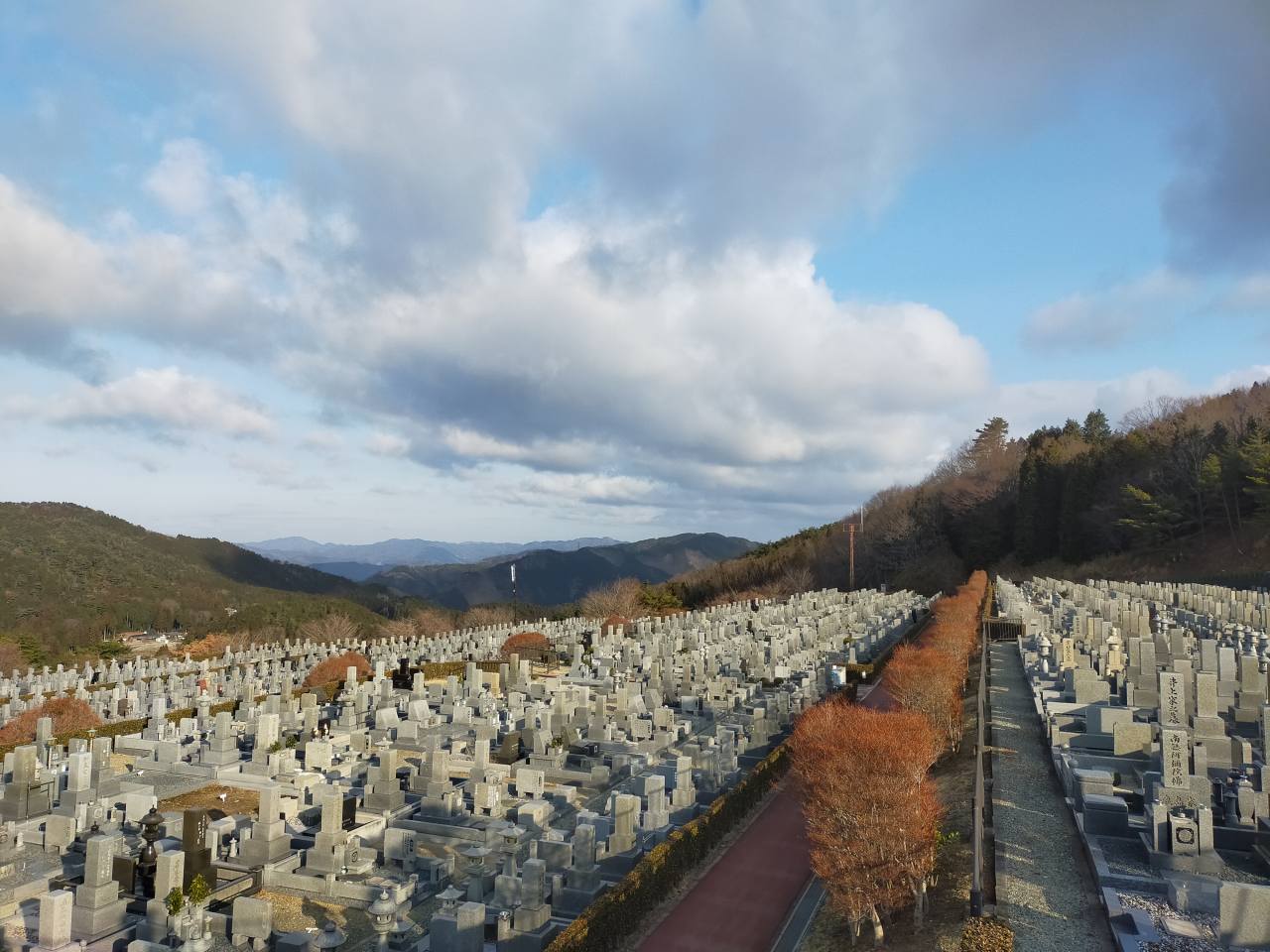 11区7番墓所から園内（北）風景