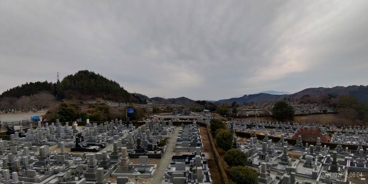 11区7番墓所から園内（南西）風景