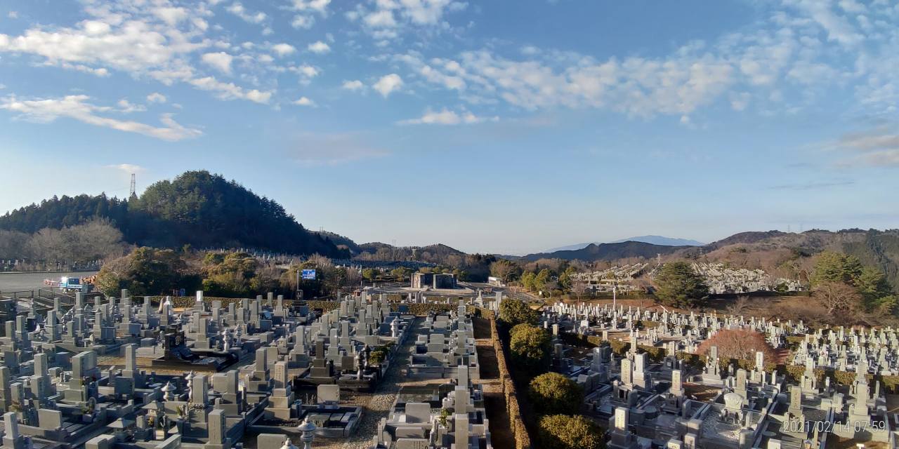 11区7番墓所から園内（南西）風景