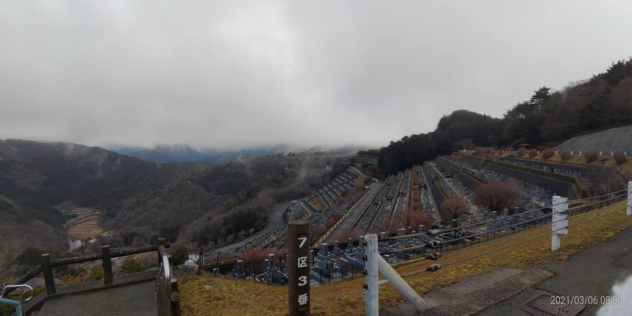 7区3番墓所上段駐車場からの風景